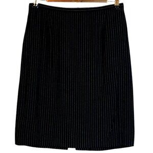 Vintage 1980's Emanuel Ungaro Navy Blue Pinstriped Skirt Tailored US Size 8